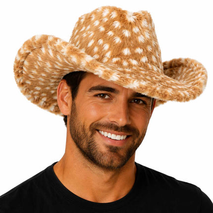 PartyXplosion Cowboyhoed Bont Bambi Print – Maat 59