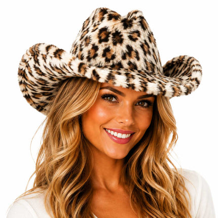 PartyXplosion Cowboyhoed Bont Panterprint – Maat 59