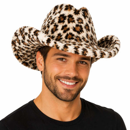 PartyXplosion Cowboyhoed Bont Panterprint – Maat 59