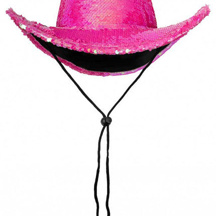 PartyXplosion Cowboyhoed Roze Pailletten