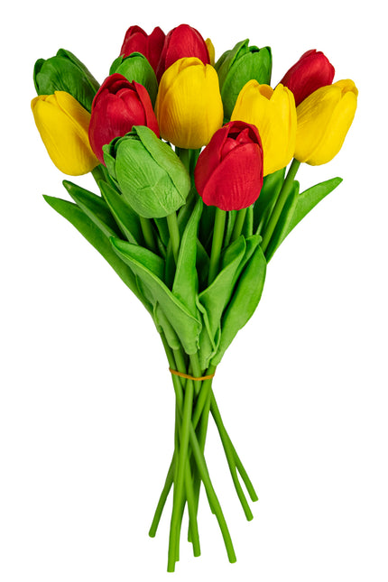 PartyXplosion Decoboeket tulpen rood / geel / groen