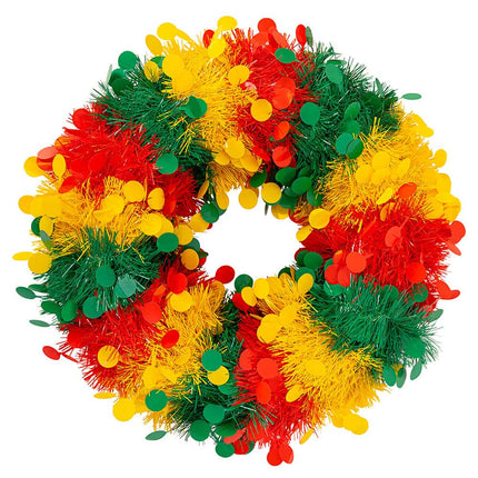 PartyXplosion Deurkrans Confetti Snippers Rood Geel Groen 45 cm