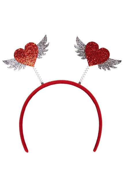 PartyXplosion Diadeem 2 Rode Hartjes Met Vleugels