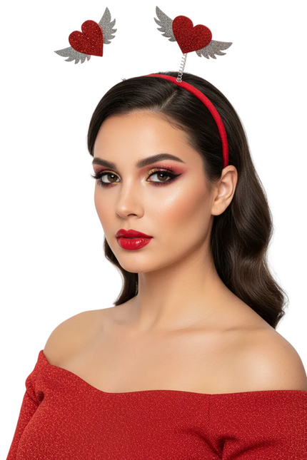 PartyXplosion Diadeem 2 Rode Hartjes Met Vleugels