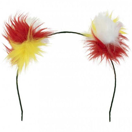 PartyXplosion Diadeem Bol Pluche Rood Wit Geel