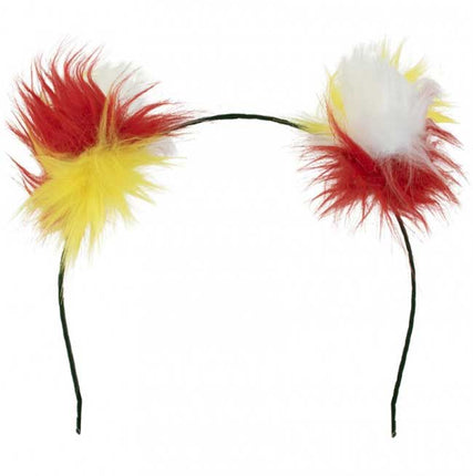 PartyXplosion Diadeem Bol Pluche Rood Wit Geel