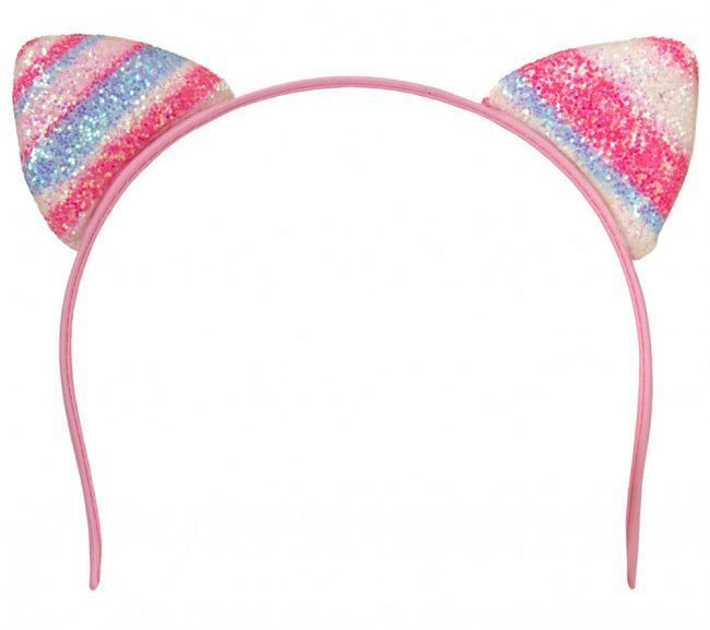 PartyXplosion Diadeem Kattenoortjes Glitter roze en blauw