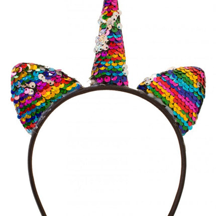 PartyXplosion Diadeem Unicorn Regenboog Pailletten