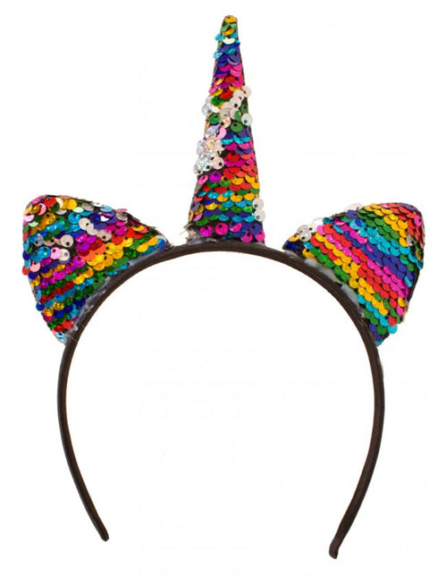 PartyXplosion Diadeem Unicorn Regenboog Pailletten