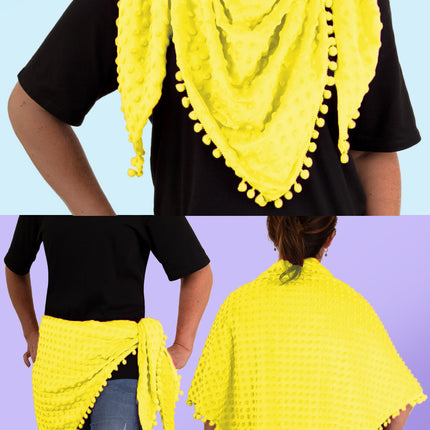 PartyXplosion Driehoek Sjaal Bubble Neon Geel