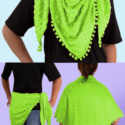 PartyXplosion Driehoek Sjaal Bubble Neon Groen