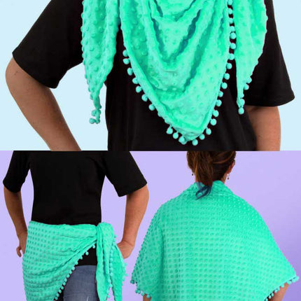 PartyXplosion Driehoek Sjaal Bubble Turquoise