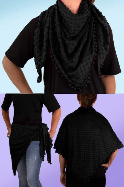 PartyXplosion Driehoek Sjaal Bubble Zwart