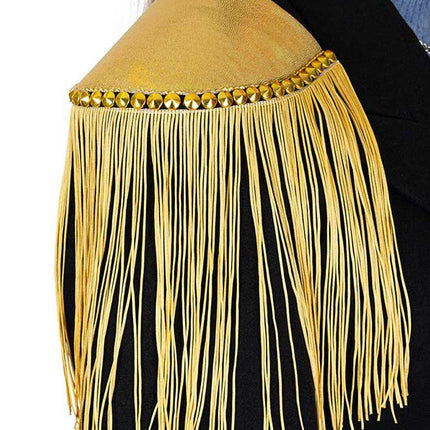 PartyXplosion Epaulette Glanzend Goud met goud franjes