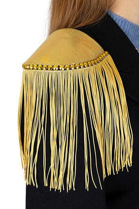 PartyXplosion Epaulette Glanzend Goud met goud franjes