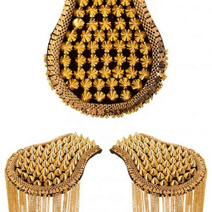 PartyXplosion Epauletten met spikes goud