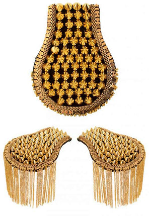 PartyXplosion Epauletten met spikes goud