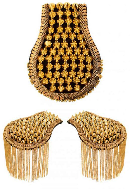 PartyXplosion Epauletten met spikes goud