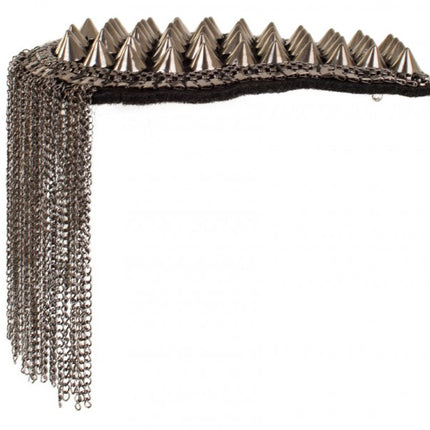 PartyXplosion Epauletten met spikes grijs metalic
