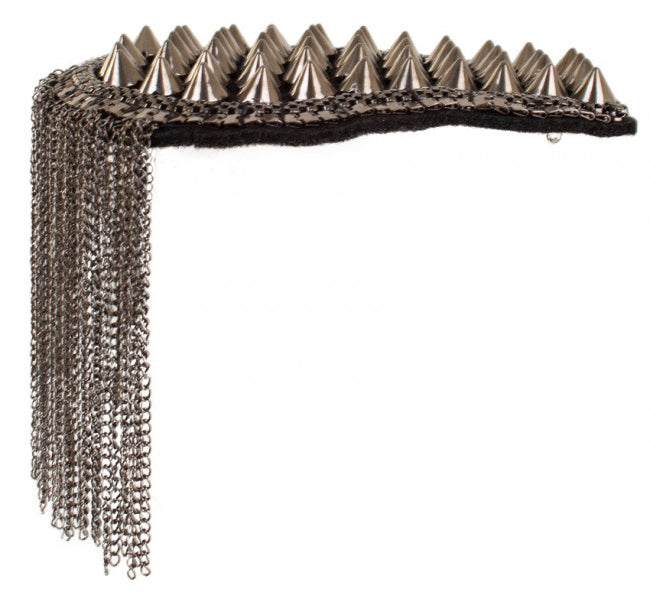 PartyXplosion Epauletten met spikes grijs metalic