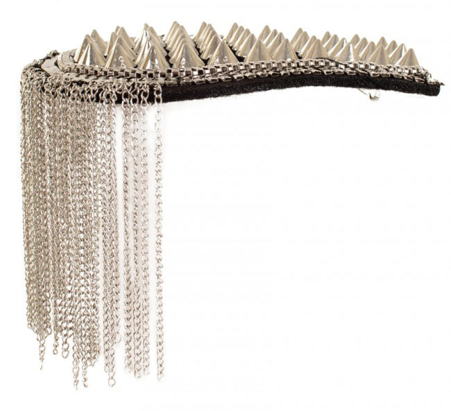 PartyXplosion Epauletten met spikes zilver
