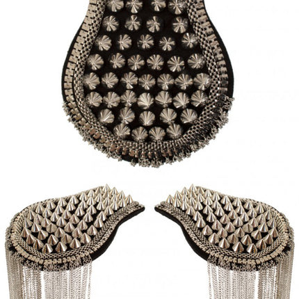 PartyXplosion Epauletten met spikes zilver