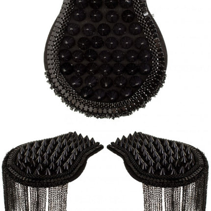 PartyXplosion Epauletten met spikes zwart