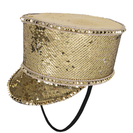 PartyXplosion Fanfarehoed gouden pailletten
