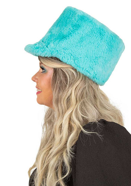PartyXplosion Fanfarehoed pluche turquoise (verstevigde binnenhoed)