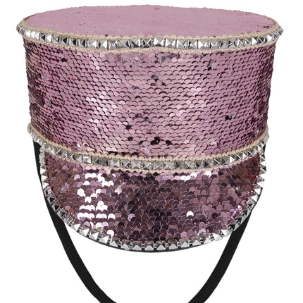 PartyXplosion Fanfarehoed roze pailletten