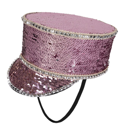 PartyXplosion Fanfarehoed roze pailletten