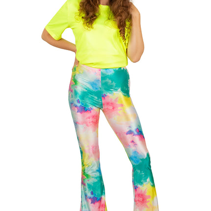 PartyXplosion Flared broek poeder spot multicolour