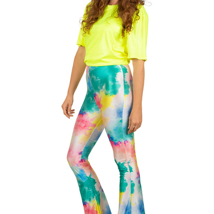 PartyXplosion Flared broek poeder spot multicolour