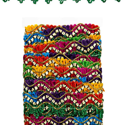 PartyXplosion Galon geweven groen + gouddraad