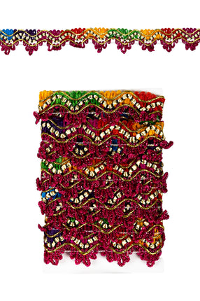 PartyXplosion Galon geweven roze + gouddraad