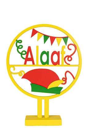 PartyXplosion Houtenversiering cirkel 'Alaaf' 40cm