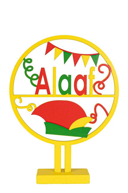 PartyXplosion Houtenversiering cirkel 'Carnaval' 40cm