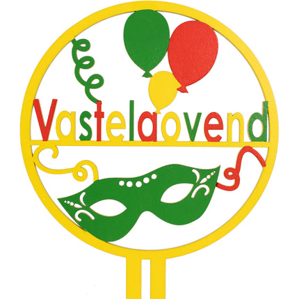 PartyXplosion Houtenversiering cirkel 'Vastelaovend' 40cm