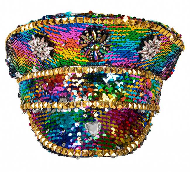 PartyXplosion Kapiteinspet Rainbow Pailletten Luxe