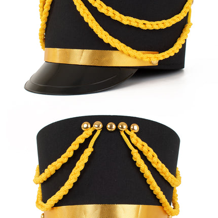 PartyXplosion Kolbak Fanfare Hoed zwart met goud