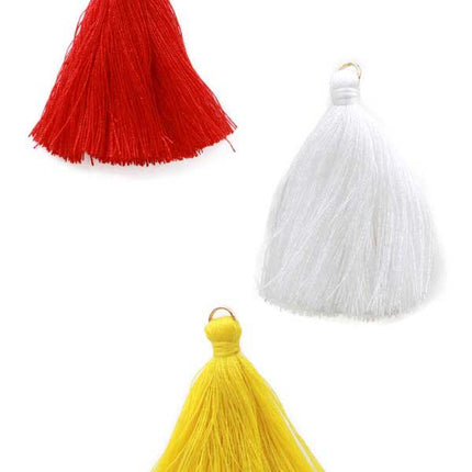 PartyXplosion Kwastje Rood  Wit Geel 12 stuks