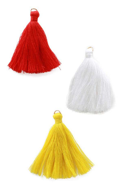 PartyXplosion Kwastje Rood  Wit Geel 12 stuks