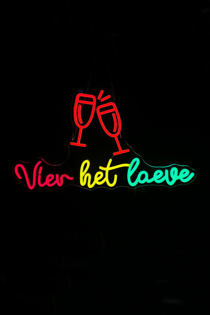 PartyXplosion LED neon sign 'Vier het Laeve'