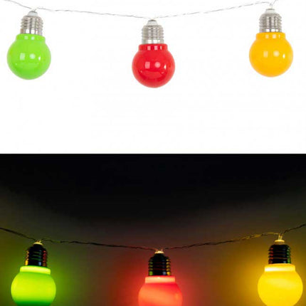 PartyXplosion Lichtsnoer E27 10 lamps rood geel groen