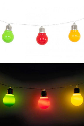PartyXplosion Lichtsnoer E27 10 lamps rood geel groen