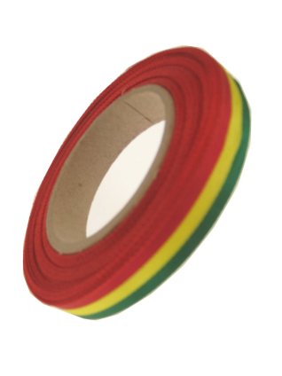 PartyXplosion Medaille lint rood/geel/groen - 10 mm