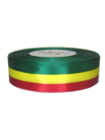 PartyXplosion Medaille lint rood/geel/groen - 25 mm