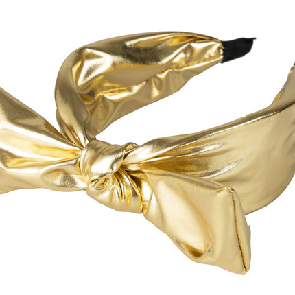 PartyXplosion Metallic Gouden Hoofdband met Strik