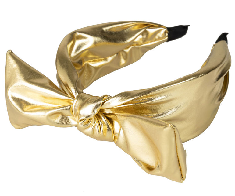 PartyXplosion Metallic Gouden Hoofdband met Strik