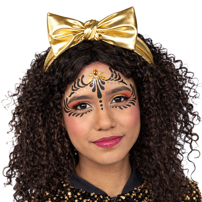 PartyXplosion Metallic Gouden Hoofdband met Strik